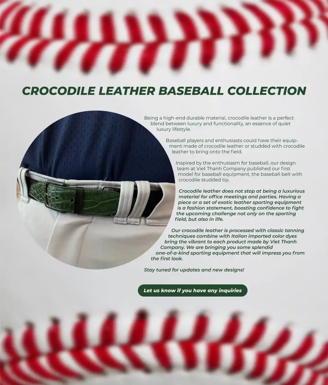 Crocodile Leather Baseball Collection