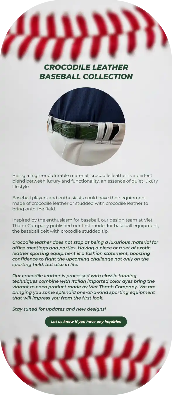 Crocodile Leather Baseball Collection